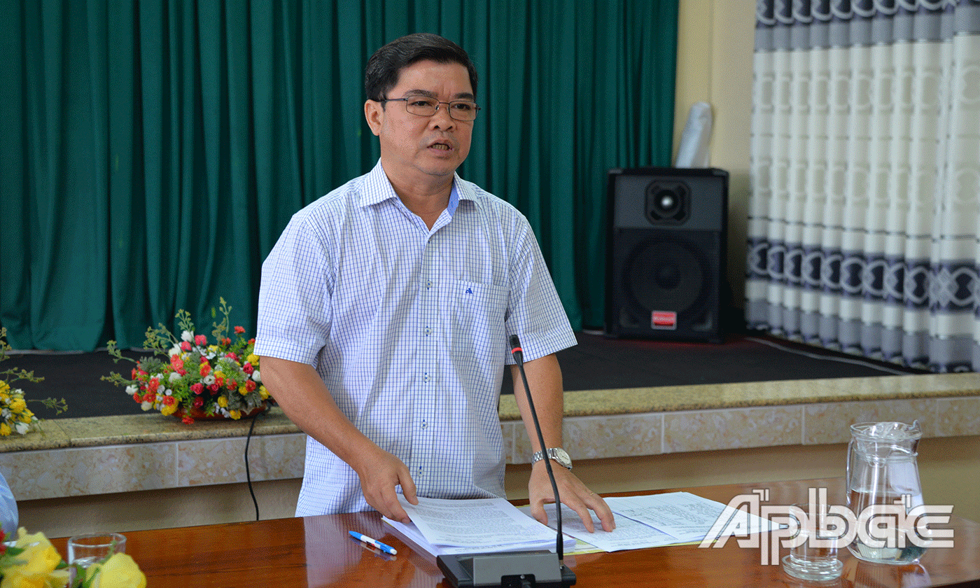 Đồng chí Nguyễn Thanh Hải phát biểu tại buổi họp