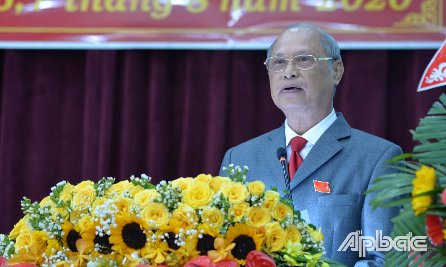 Đồng chí Đỗ Vũ Thuận phát biểu khai mạc Đại hội.
