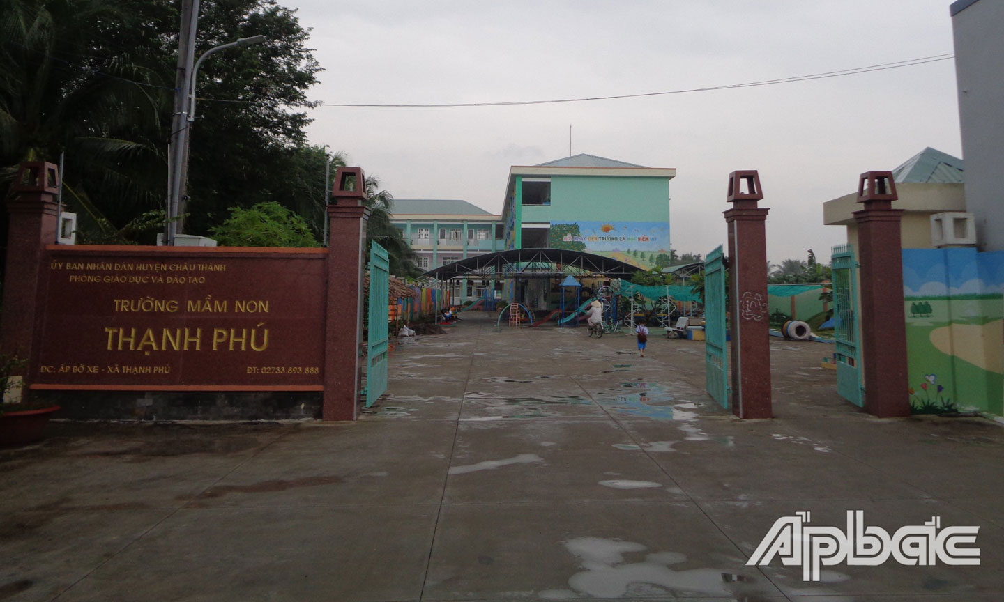Trường Mầm non Thạnh Phú được đầu tư xây dựng khang trang.
