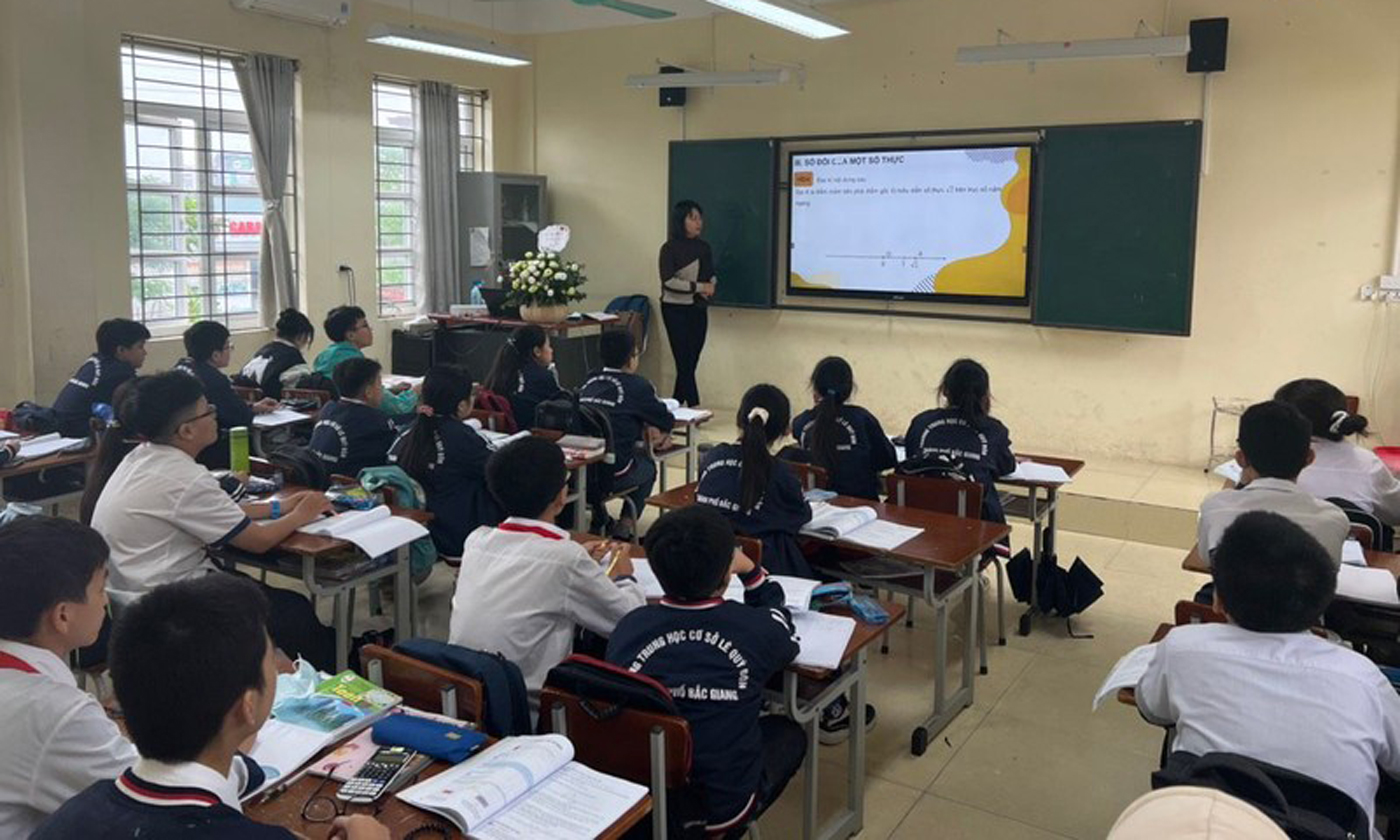 Giờ học Toán tại Trường trung học cơ sở Lê Quý Đôn (thành phố Bắc Giang, tỉnh Bắc Giang).