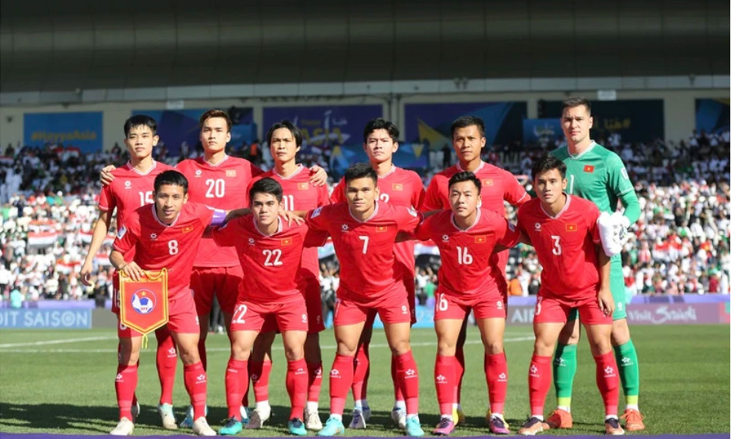 Đội tuyển Việt Nam tại Vòng chung kết Asian Cup 2023 diễn ra tại Qatar. (Ảnh: VFF)