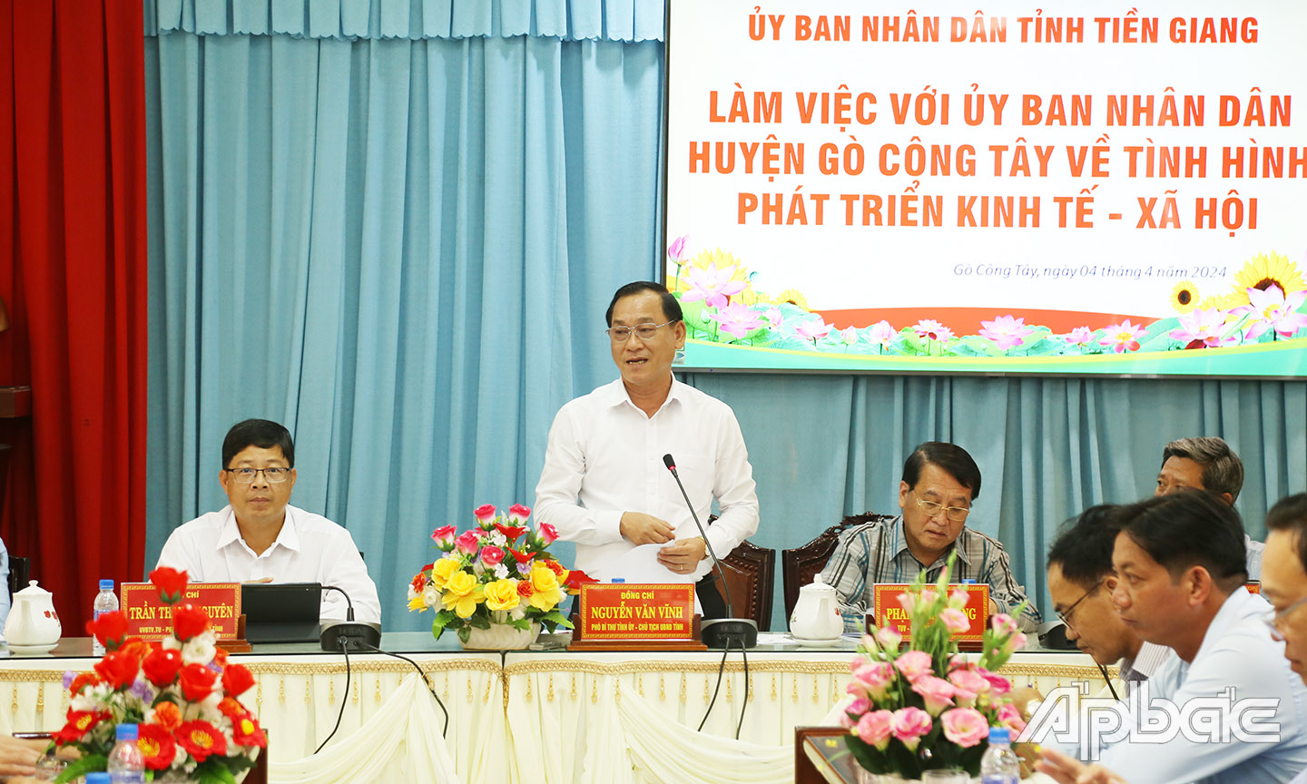 Đồng chí Nguyễn Văn Vĩnh phát biểu chỉ đạo