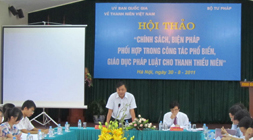 Hội thảo “Chính sách, biện pháp phối hợp phổ biến, giáo dục pháp luật cho thanh thiếu ni