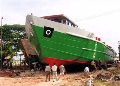 Xưởng đóng tàu của HTX Rạch Gầm. Ảnh rachgam.com