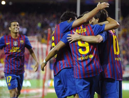 Niềm vui của cầu thủ Barca