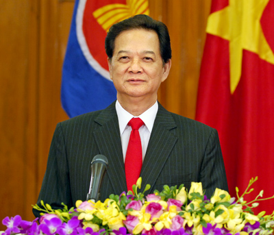 Nhân dịp kỷ niệm 45 năm thành lập ASEAN, thay mặt Chính phủ và nhân dân Việt Nam, Thủ tướng Nguyễn Tấn Dũng gửi lời chúc mừng tốt đẹp nhất đến Chính phủ và nhân dân các nước thành viên trong đại gia đình ASEAN và các Đối tác của ASEAN. Ảnh: VGP/Nhật Bắc
