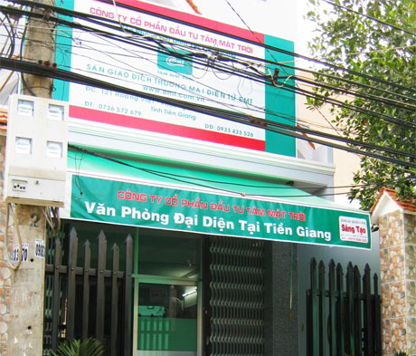 Văn phòng đại diện Công ty cổ phần đầu tư Tâm Mặt Trời tại số 121 đường Hoàng Việt, Phường 5, TP. Mỹ Tho.