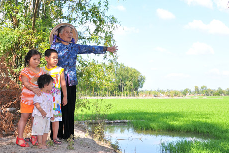 Thửa ruộng của bà Võ Thị Nuôi, nơi bộ đội ta chặn đánh xe tăng địch.