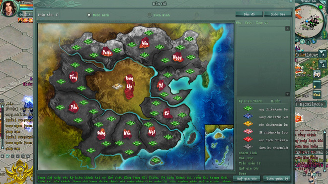Đường lưỡi bò xuất hiện trong bản đồ các bang hội của game Chinh đồ 2.0