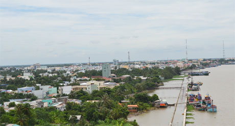 Một góc TP. Mỹ Tho. Ảnh: Vân Anh