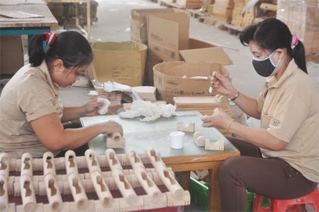 Dây chuyền sản xuất tại doanh nghiệp tư nhân SD (Cụm công nghiệp Trung An).