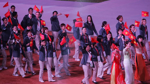Đoàn TTVN tại lễ khai mạc SEA Games 26. Ảnh: Quang Nhật