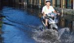 Mưa lớn, một số tuyến đường ở TP. Mỹ Tho bị ngập
