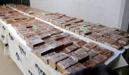 229 kg heroin vận chuyển qua đường hàng không bị Đài Loan bắt giữ. Ảnh: AFP