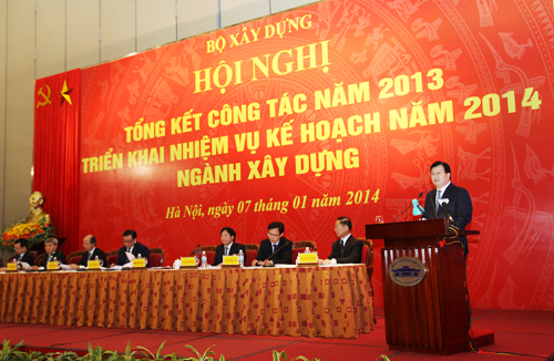  Bộ Xây dựng tổng kết công tác năm 2013 và triển khai nhiệm vụ  kế hoạch năm 2014 ngành Xây dựng. Ảnh:Thiên Trường