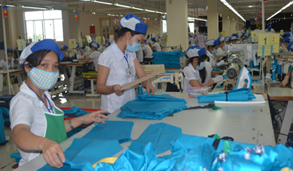 Dây chuyền may của Công ty CP May Công Tiến.