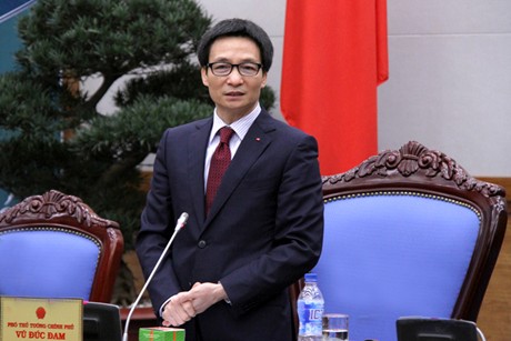 Phó Thủ tướng Vũ Đức Đam phát biểu tại buổi gặp mặt đại biểu chiến sĩ, ngư dân Trường Sa, Hoàng Sa, chiều 10-3. Ảnh: VGP/Đình Nam