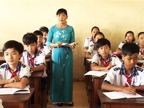 Cô Nga trong giờ lên lớp.