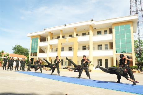 Cảnh sát Bảo vệ và Cơ động luyện tập.                                                                                                                                                                                 Ảnh: Duy Nhựt