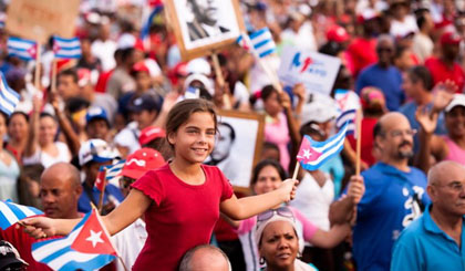 Tuần hành kỷ niệm Ngày Quốc tế Lao động tại thủ đô La Habana, Cuba ngày 1-5. 