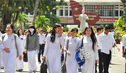 Thực hiện  bình đẳng giới trong giáo dục trung học  phổ thông  rất tốt. Ảnh: MINH CHÂU