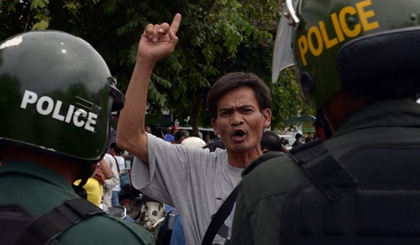  Tổ chức KKK biểu tình trái phép tại thủ đô Phnom Penh, Campuchia. (Nguồn: AFP)