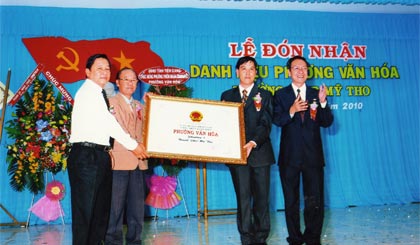 Phường 5, TP. Mỹ Tho được công nhận danh hiệu Phường Văn hóa (năm 2010).