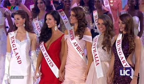 Top 5 Hoa hậu Thế giới 2014.