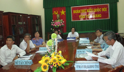 Quang cảnh tại điểm cầu Tiền Giang.