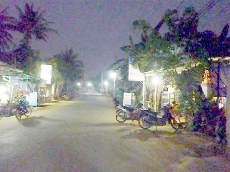 Đường nông thôn sáng rực ánh đèn (ảnh minh họa).