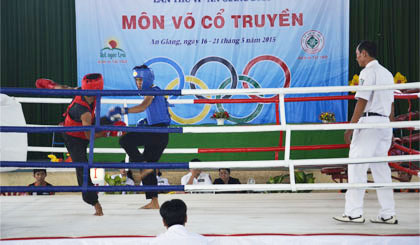 Một trận đấu trong Giải Võ cổ truyền.
