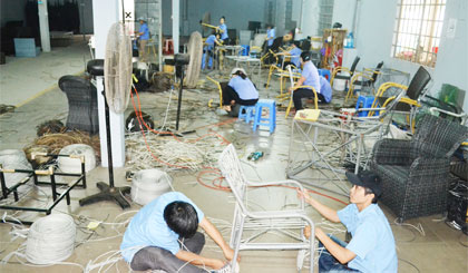 Dây chuyền sản xuất của Công ty TNHH Giang Mây Việt.