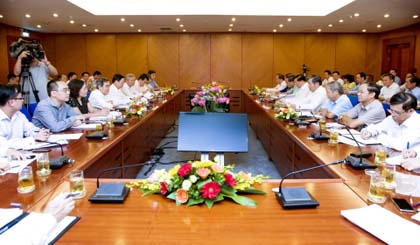 Cuộc họp Tổ điều hành kinh tế vĩ mô. Ảnh: VGP/Huy Thắng