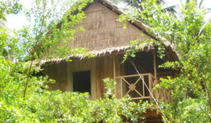 Một nhà sàn ở Tiền Giang. 
