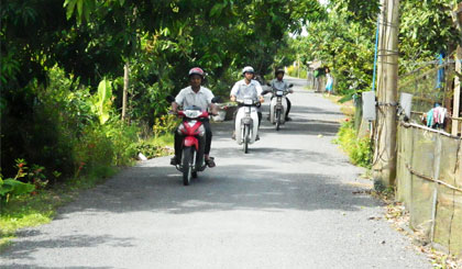 Đường GTNT ở xã Tân Thanh.