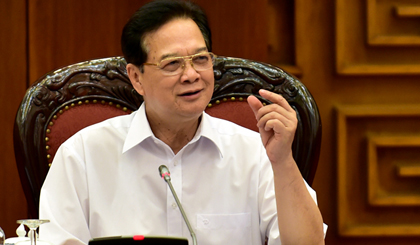Chưa có dấu hiệu gì lớn làm đảo lộn kinh tế vĩ mô, hay buộc chúng ta phải điều chỉnh mục tiêu, Thủ tướng Nguyễn Tấn Dũng khẳng định. Ảnh: VGP/Nhật Bắc