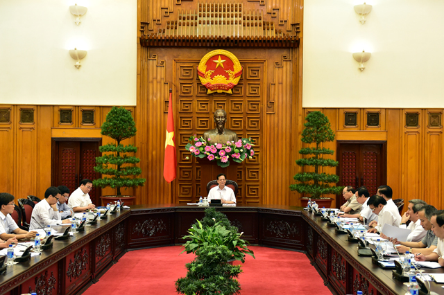 Thường trực Chính phủ họp về tình hình kinh tế vĩ mô. Ảnh: VGP/Nhật Bắc 