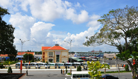 Bến đò du lịch Mỹ Tho. 					Ảnh: L.H