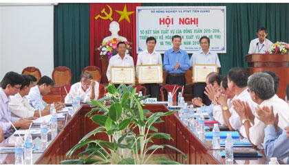 Lãnh đạo Sở NN&PTNT trao Bằng khen của UBND tỉnh cho tập thể và các cá nhân.