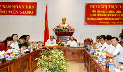 Ông Phạm Anh Tuấn, Phó Chủ tịch UBND tỉnh, chủ trì tại điểm cầu Tiền Giang.
