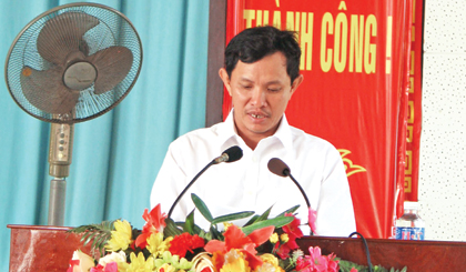 Ông Nhân tại Hội nghị nông dân SX-KD giỏi huyện Chợ Gạo.