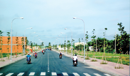 Đường Lê Văn Phẩm nối dài vừa hoàn thành đưa vào sử dụng.