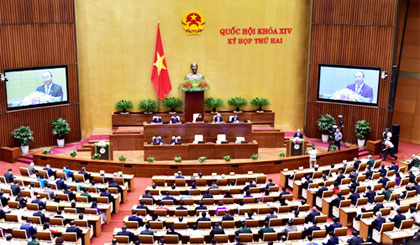Phiên khai mạc kỳ họp thứ 2, Quốc hội khóa XIV. Ảnh: VGP/Nhật Bắc