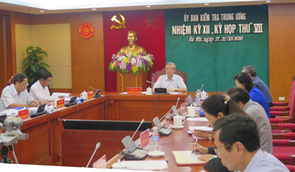 Kỳ họp thứ VII Ủy ban Kiểm tra Trung ương. Ảnh: HH