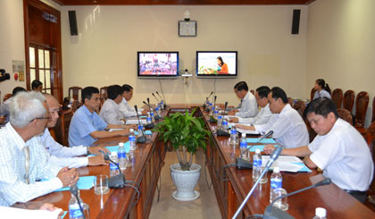 Quang cảnh tại điểm cầu Tiền Giang.