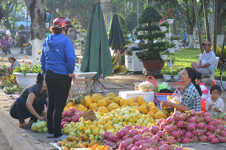 ...hay đủ màu sắc của những loại trái cây chưng mâm ngủ quả.