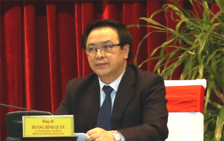 Đồng chí Hoàng Bình Quân, Ủy viên Trung ương Đảng, Trưởng Ban Đối ngoại Trung ương (Ảnh: Khánh Linh)