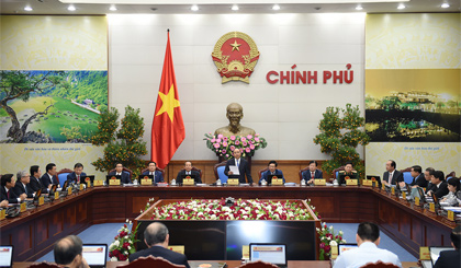 Quang cảnh phiên họp Chính phủ thường kỳ tháng 1-2017. Ảnh: Quang Hiếu