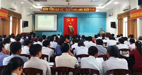 Quang cảnh hội nghị triển khai “Phần mềm xây dựng thực đơn cân bằng dinh dưỡng”.