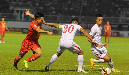 Hoàng Anh Gia Lai trước đó đã thất bại trong trận gặp CLB TP. Hồ Chí Minh. (Ảnh: Dư Toán/TTXVN)
